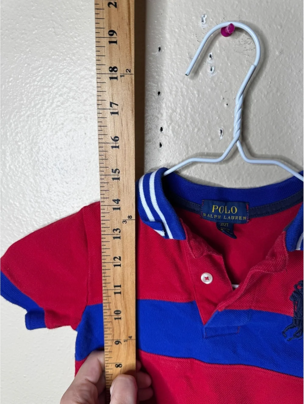 Polo Ralph Lauren Boys Big Pony Polo Shirt Red Blue Stripe  2T Class Of 67